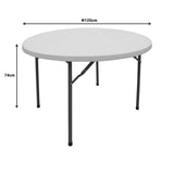 Masa pliabila catering cu functie de confort, rotunda, durabil, alba, D120x74 cm