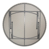 Masa pliabila catering cu functie de valiza, plastic, Alb, 180x74 cm