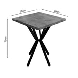 Masa Prestone, marmura neagra-metal, 70x70x75 cm - Alb