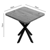 Masa Prestone, marmura neagra-metal, 70x70x75 cm - Stejar