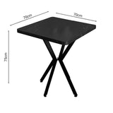 Masa Prestone, marmura neagra-metal, 70x70x75 cm - Negru
