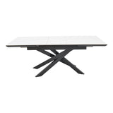 Masa Ragemi, MDF gri-negru metal, 160-200x90x75 cm