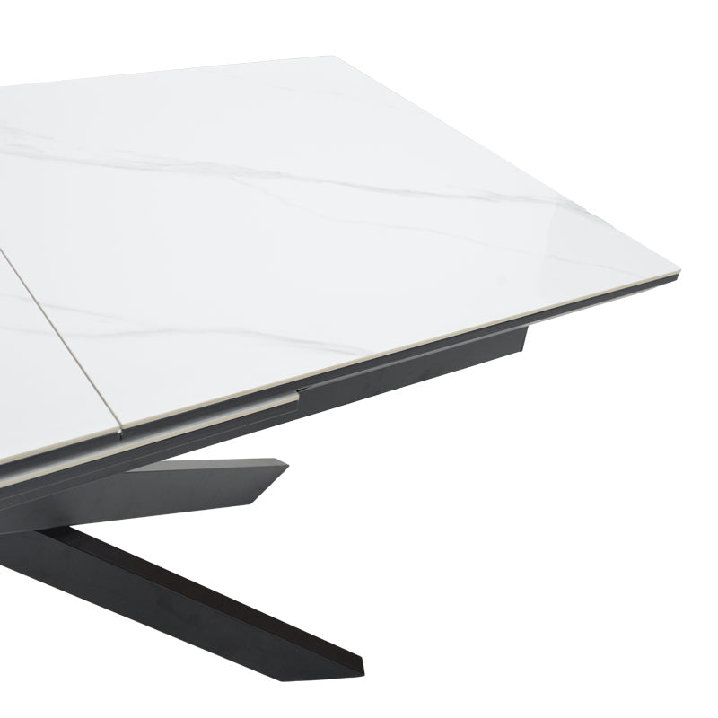 Masa Ragemi, MDF gri-negru metal, 160-200x90x75 cm