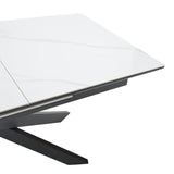 Masa Ragemi, MDF gri-negru metal, 160-200x90x75 cm