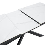 Masa Ragemi, MDF gri-negru metal, 160-200x90x75 cm