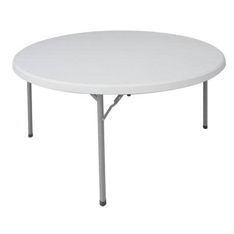 Masa rotunda catering-conferinta Comfort, Lemn, Alb, D150x74 cm