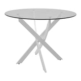 Masa Antoro cu blat din sticla, Diverse culori, D100x75 cm - Alb