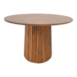 Masa rotunda din lemn masiv de acacia Tully, Lemn de Acacia, Natural - Nuc, D120x75 cm - Masa rotunda din lemn masiv de acacia Tully, Lemn de Acacia, Natural - Nuc, D120x75 cm