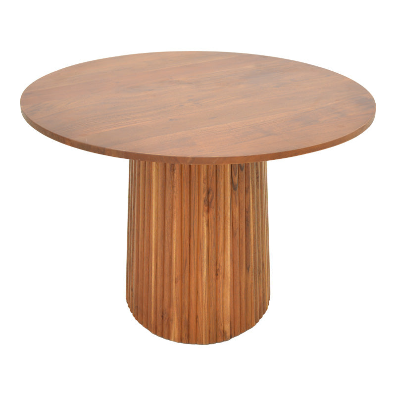 Masa rotunda din lemn masiv de acacia Tully, Lemn de Acacia, Natural - Nuc, D120x75 cm - Nuc