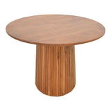 Masa rotunda din lemn masiv de acacia Tully, Lemn de Acacia, Natural - Nuc, D120x75 cm - Nuc
