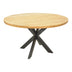 Masa rotunda din lemn de mango solid Royalty I, lemn Natural și metal, negru, D130x77 cm