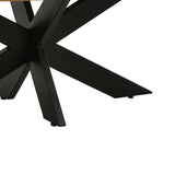 Masa rotunda din lemn de mango solid Royalty I, lemn Natural și metal, negru, D130x77 cm