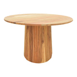 Masa rotunda din lemn masiv de acacia Tully, Lemn de Acacia, Natural - Nuc, D120x75 cm - Masa rotunda din lemn masiv de acacia Tully, Lemn de Acacia, Natural - Nuc, D120x75 cm - 379-000018