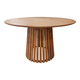 Masă rotundă din lemn Kenda, Lemn Mindi, Natural - Negru, 120x75 cm - Masă rotundă din lemn Kenda, Lemn Mindi, Natural - Negru, 120x75 cm