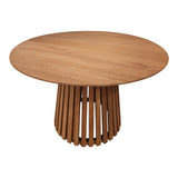 Masă rotundă din lemn Kenda, Lemn Mindi, Natural - Negru, 120x75 cm - Natur
