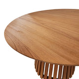 Masă rotundă din lemn Kenda, Lemn Mindi, Natural - Negru, 120x75 cm - Natur