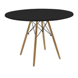 Masa rotunda Julita, alb și lemn de fag, Natural, D120x73 cm - Masa rotunda Julita, alb și lemn de fag, Natural, D120x73 cm