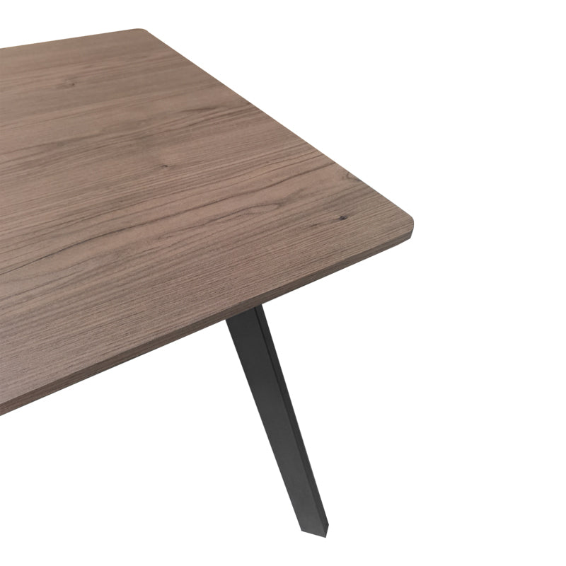 Masa patrata Squaro, picioare metal alb, Nuc - Stejar, 80x80x75 cm - Nuc