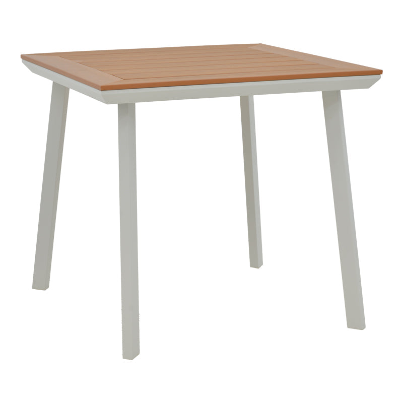 Masa Synergy aluminiu alb-placaj, Natural, 80x80x74 cm