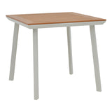Masa Synergy aluminiu alb-placaj, Natural, 80x80x74 cm