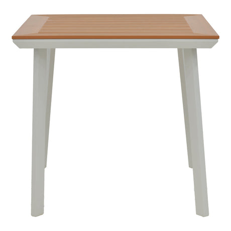 Masa Synergy aluminiu alb-placaj, Natural, 80x80x74 cm