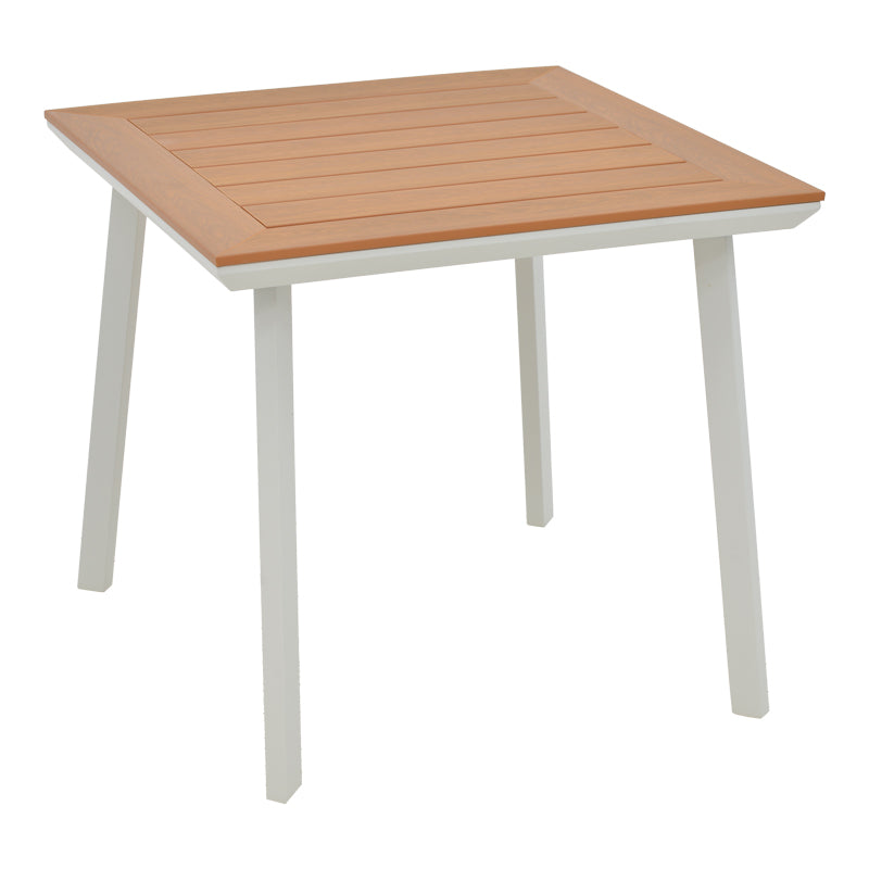 Masa Synergy aluminiu alb-placaj, Natural, 80x80x74 cm