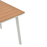 Masa Synergy aluminiu alb-placaj, Natural, 80x80x74 cm