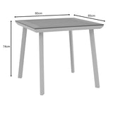 Masa Synergy aluminiu alb-placaj, Natural, 80x80x74 cm