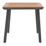 Masa Synergy aluminiu antracit-placaj, Natural, 80x80x74 cm