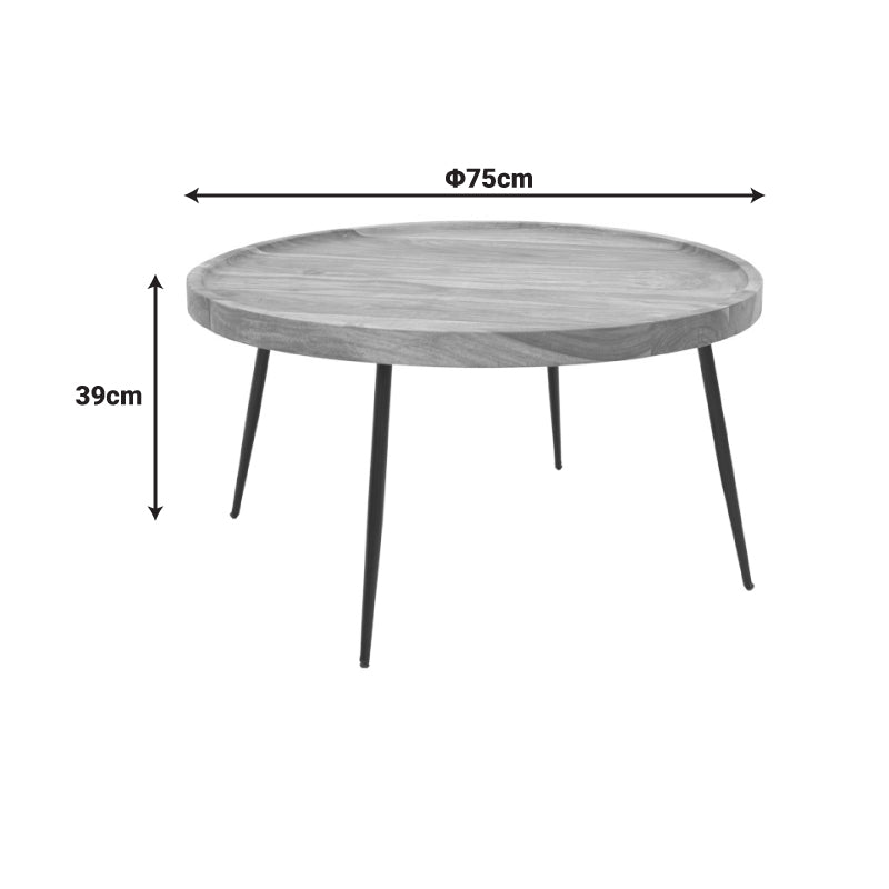 Masa Tavolo, din lemn de sheesham solid Nuc, D75x39 cm