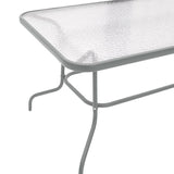 Masa Valor metal sticla, Maro - Alb, 140x80x70 cm - Gri