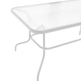 Masa Valor metal sticla, Maro - Alb, 140x80x70 cm - Alb