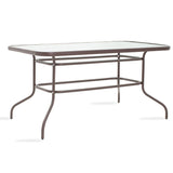 Masa Valor metal sticla, Maro - Alb, 140x80x70 cm - Masa Valor metal sticla, Maro - Alb, 140x80x70 cm