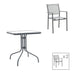 Masa Watson-Confidence set 3 metal, gri, 70x70x70 cm
