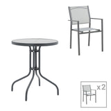 Masa Watson-Confidence Un set de 3 metal, antracit, D60x70 cm