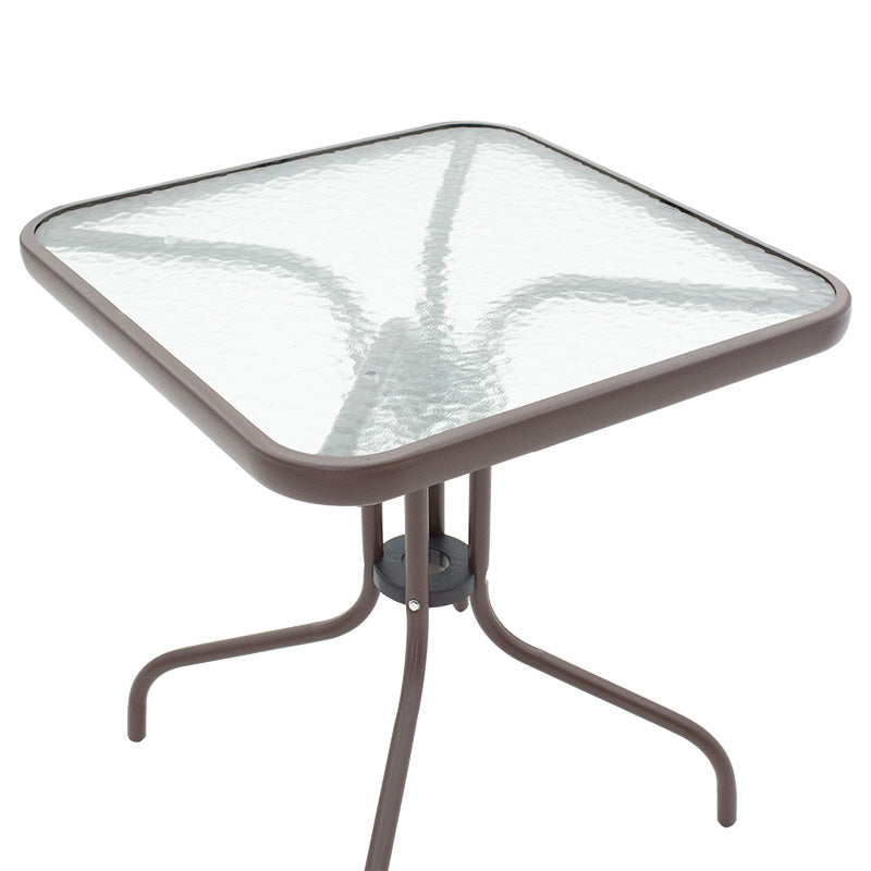 Masa Watson metal maro-sticla, 70x70x70 cm