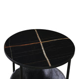 Măsuță auxiliară cu Fredami, și metal, Negru, 40x50 cm