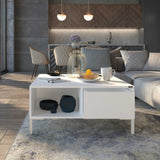 Masuta Cafea SHP-660-DD-1 Home Collection® cu sertar si picioare metalice, Alb - Maro - Natur, 90x42x90 cm - Masuta Cafea SHP-660-DD-1 Home Collection® cu sertar si picioare metalice, Alb - Maro - Natur, 90x42x90 cm | SKU: SHP-660-DD-1