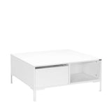Masuta Cafea SHP-660-DD-1 Home Collection® cu sertar si picioare metalice, Alb - Maro - Natur, 90x42x90 cm - Alb | SKU: SHP-660-DD-1, SHP-660-TT-1, SHP-660-OO-1
