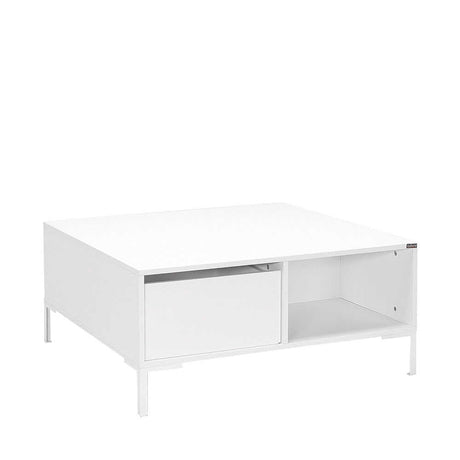 Masuta Cafea SHP-660-DD-1 Home Collection® cu sertar si picioare metalice, Alb - Maro - Natur, 90x42x90 cm