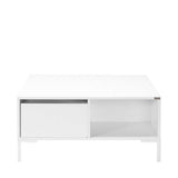 Masuta Cafea SHP-660-DD-1 Home Collection® cu sertar si picioare metalice, Alb - Maro - Natur, 90x42x90 cm - Alb | SKU: SHP-660-DD-1, SHP-660-TT-1, SHP-660-OO-1