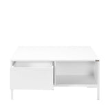 Masuta Cafea SHP-660-DD-1 Home Collection® cu sertar si picioare metalice, Alb - Maro - Natur, 90x42x90 cm - Alb | SKU: SHP-660-DD-1, SHP-660-TT-1, SHP-660-OO-1