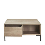 Masuta Cafea SHP-660-DD-1 Home Collection® cu sertar si picioare metalice, Alb - Maro - Natur, 90x42x90 cm - Natur | SKU: SHP-660-TT-1