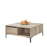 Masuta Cafea SHP-660-DD-1 Home Collection® cu sertar si picioare metalice, Alb - Maro - Natur, 90x42x90 cm - Natur | SKU: SHP-660-TT-1