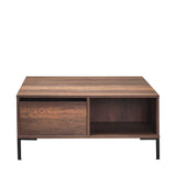 Masuta Cafea SHP-660-DD-1 Home Collection® cu sertar si picioare metalice, Alb - Maro - Natur, 90x42x90 cm - Maro | SKU: SHP-660-OO-1