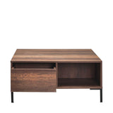 Masuta Cafea SHP-660-DD-1 Home Collection® cu sertar si picioare metalice, Alb - Maro - Natur, 90x42x90 cm - Maro | SKU: SHP-660-OO-1