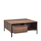 Masuta Cafea SHP-660-DD-1 Home Collection® cu sertar si picioare metalice, Alb - Maro - Natur, 90x42x90 cm - Maro | SKU: SHP-660-OO-1