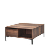 Masuta Cafea SHP-660-DD-1 Home Collection® cu sertar si picioare metalice, Alb - Maro - Natur, 90x42x90 cm - Maro | SKU: SHP-660-OO-1