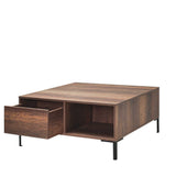Masuta Cafea SHP-660-DD-1 Home Collection® cu sertar si picioare metalice, Alb - Maro - Natur, 90x42x90 cm - Maro | SKU: SHP-660-OO-1