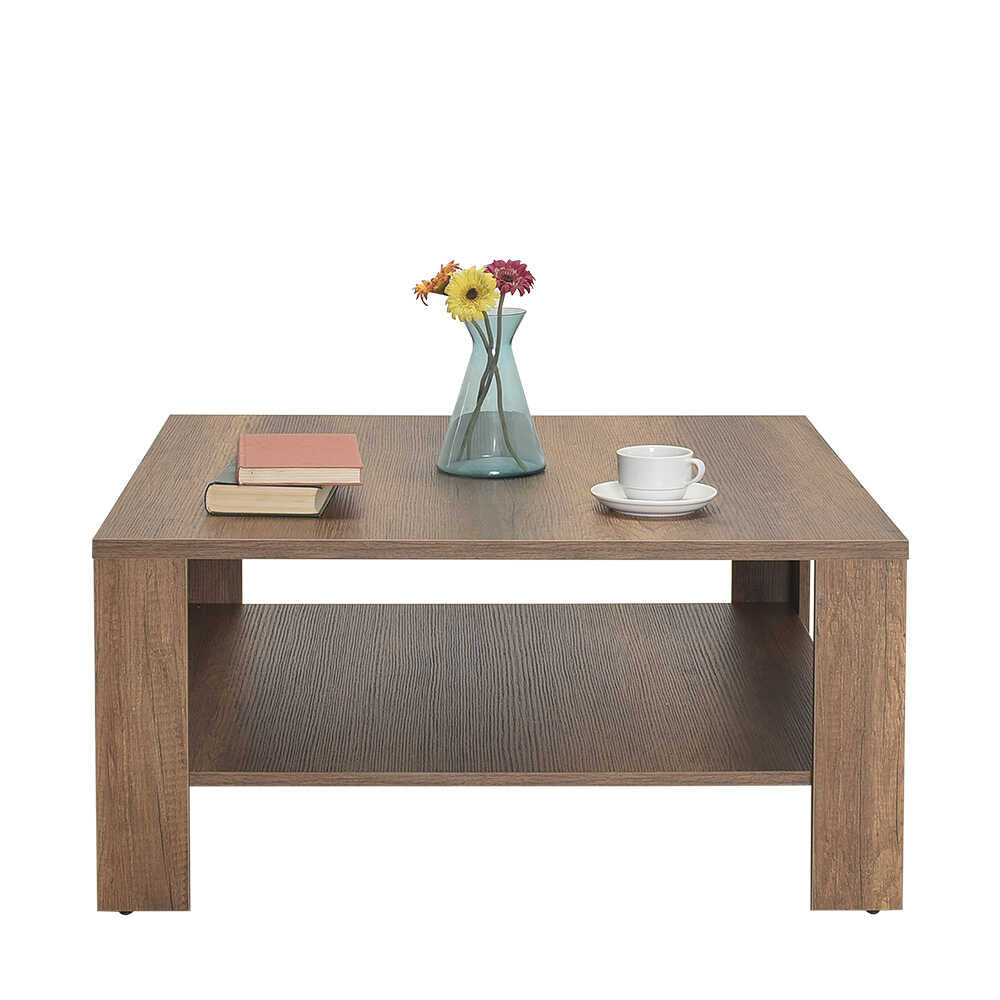 Masuta Cafea SHP-690-DD-1 Home Collection® New Jersey cu Raft, 90x42x90 cm - Maro | SKU: SHP-690-OO-1